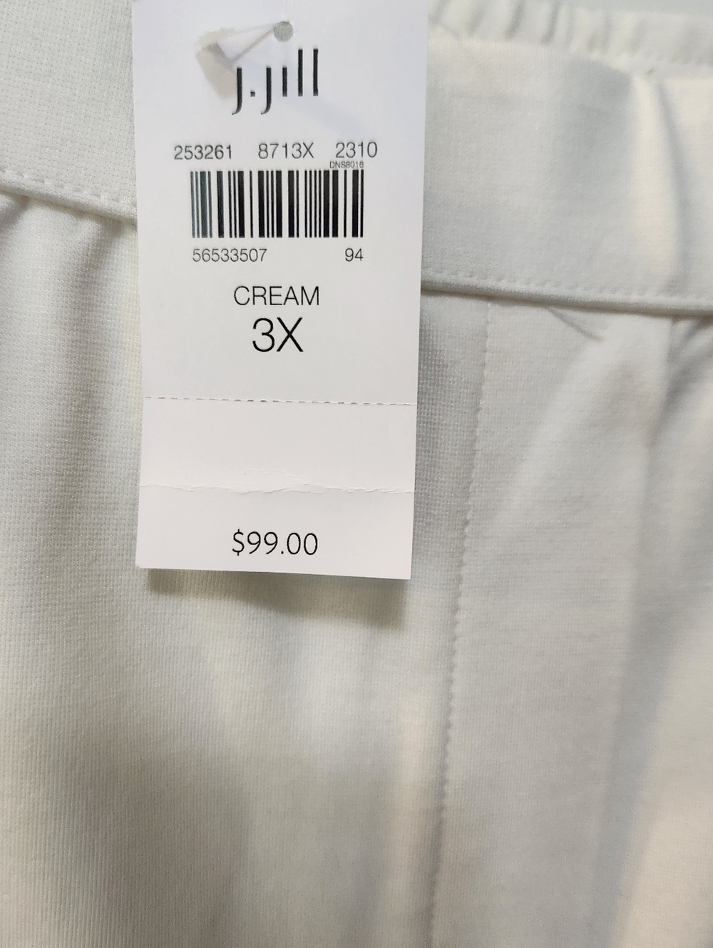 NWT J Jill Cream Elastic Pull On Wide Leg Plus Size Slacks. Sz 3X - Picture 6 of 9